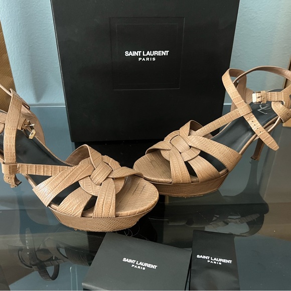 Saint Laurent T-Strap Platform Sandals - Picture 9 of 15